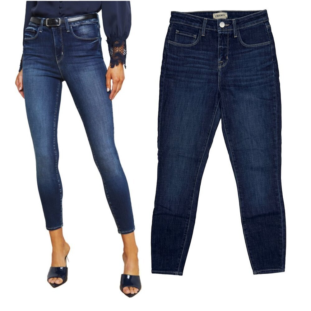 L’AGENCE Margot High Rise Ankle Cropped Skinny Utica Color sz 25
